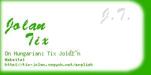 jolan tix business card